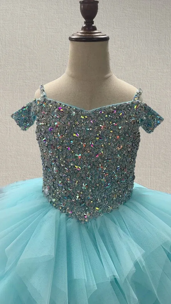 Custom Teenage Girls Mint Stunning Ball Gown