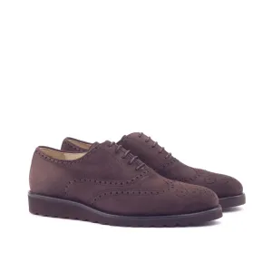 DapperFam Aeron in Brown Men's Italian Suede Full Brogue