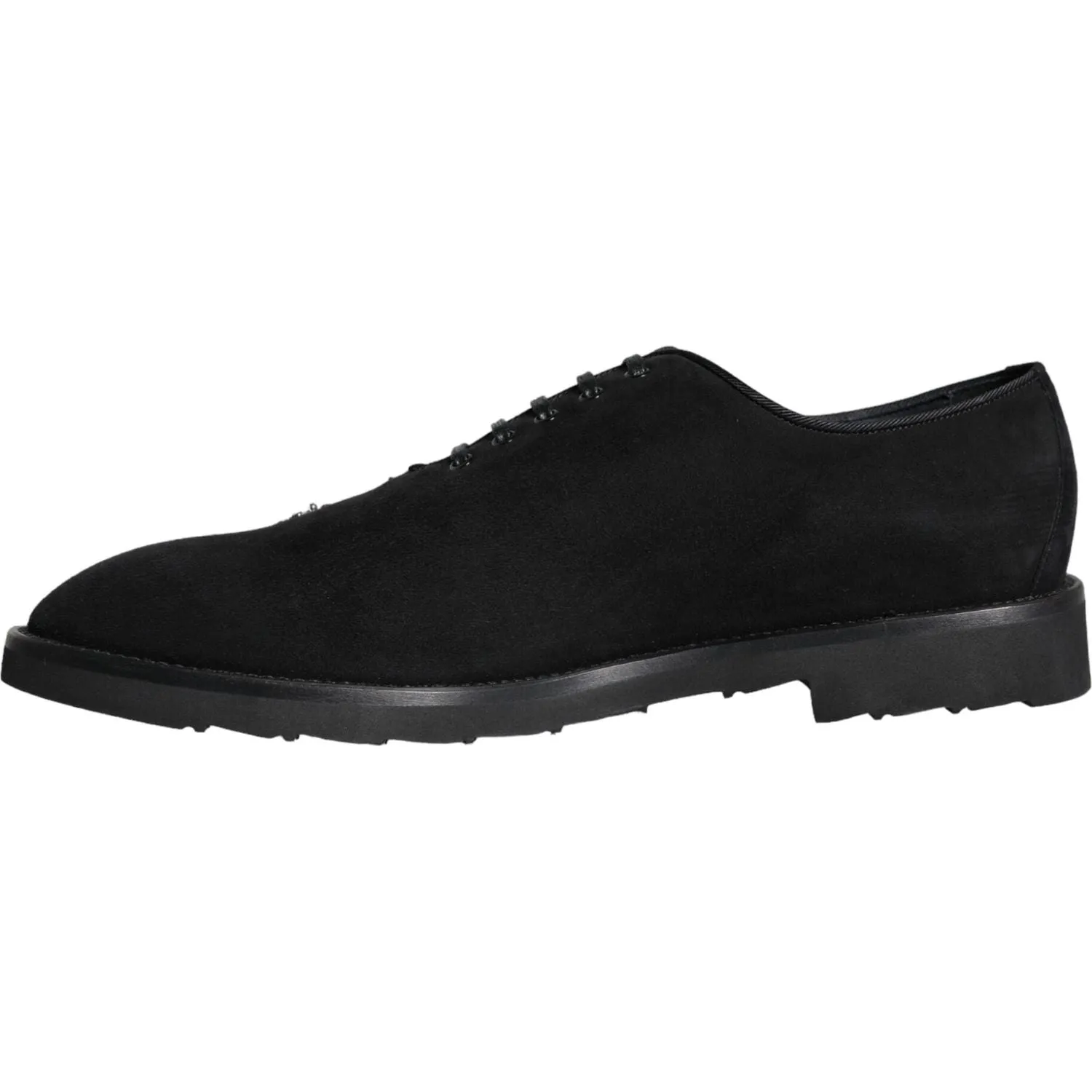 Dolce & Gabbana Black Suede Sicilia Lace Up Formal Shoes