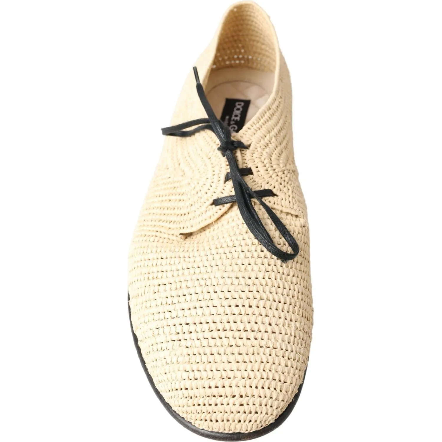 Dolce & Gabbana Chic Beige Derby Lace-Up Casual Men's Shoes