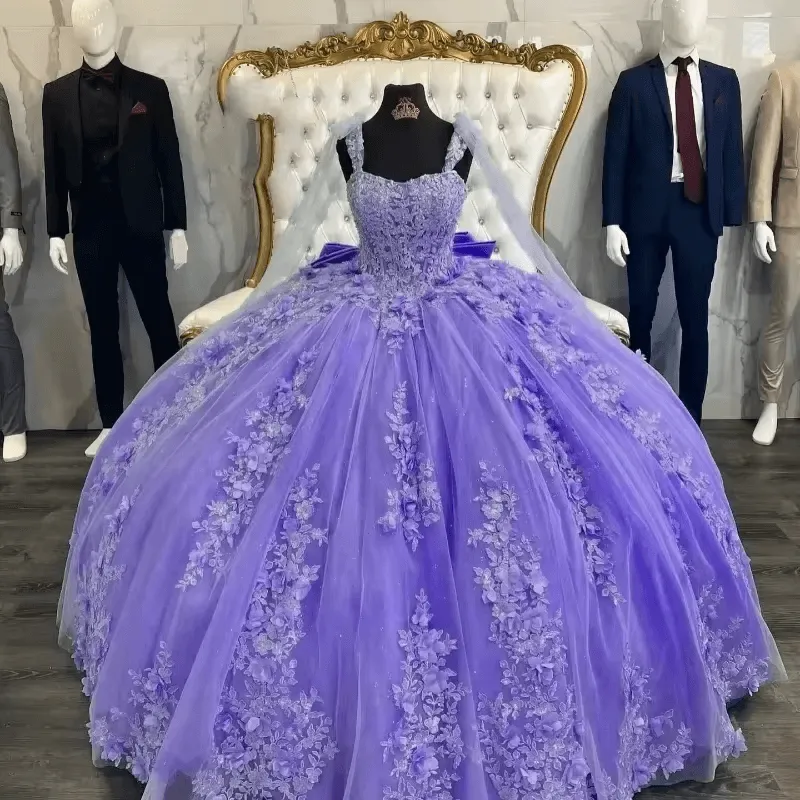 Fantasy Mexican Quinceanera Dresses Ball Gowns,Long Sleeve Sweet 15 Dress