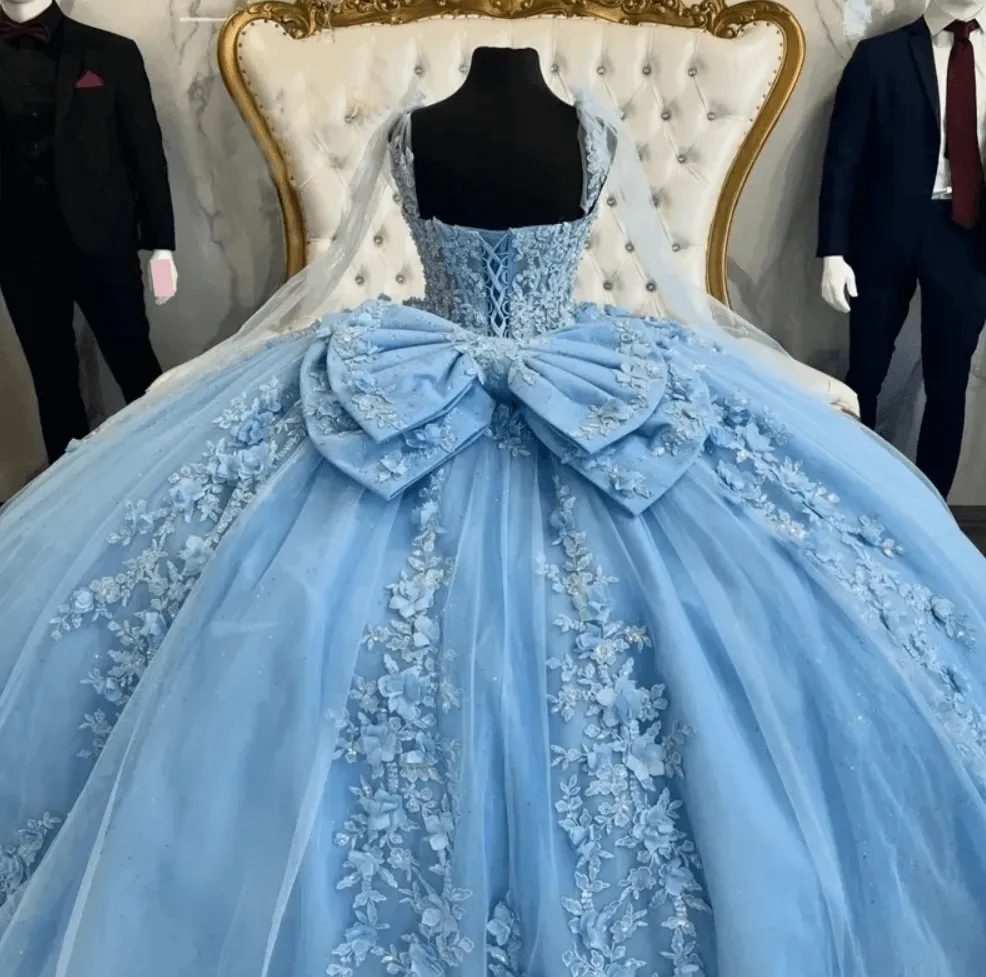 Fantasy Mexican Quinceanera Dresses Ball Gowns,Long Sleeve Sweet 15 Dress