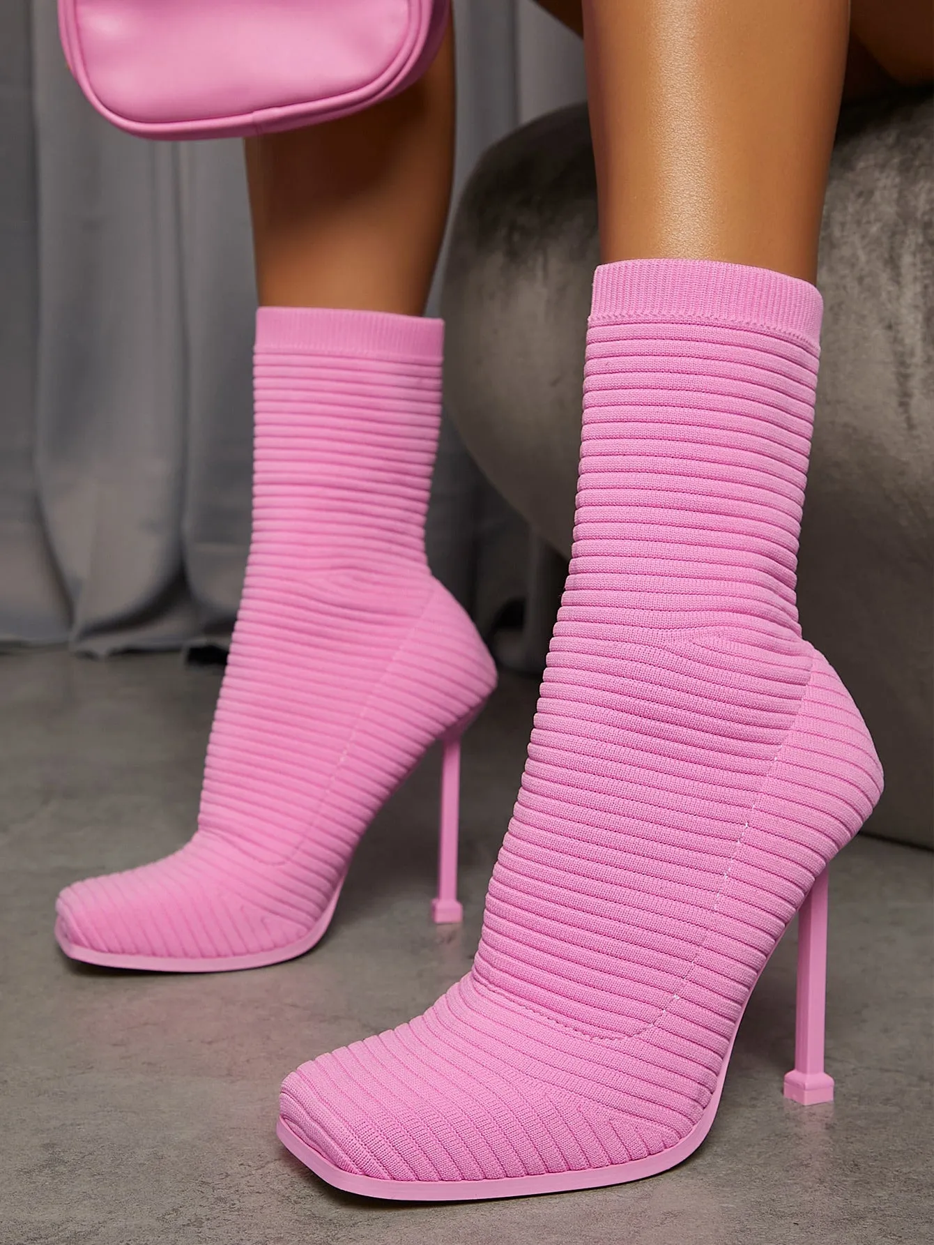 Fashion Casual Stiletto Heel Sock Booties