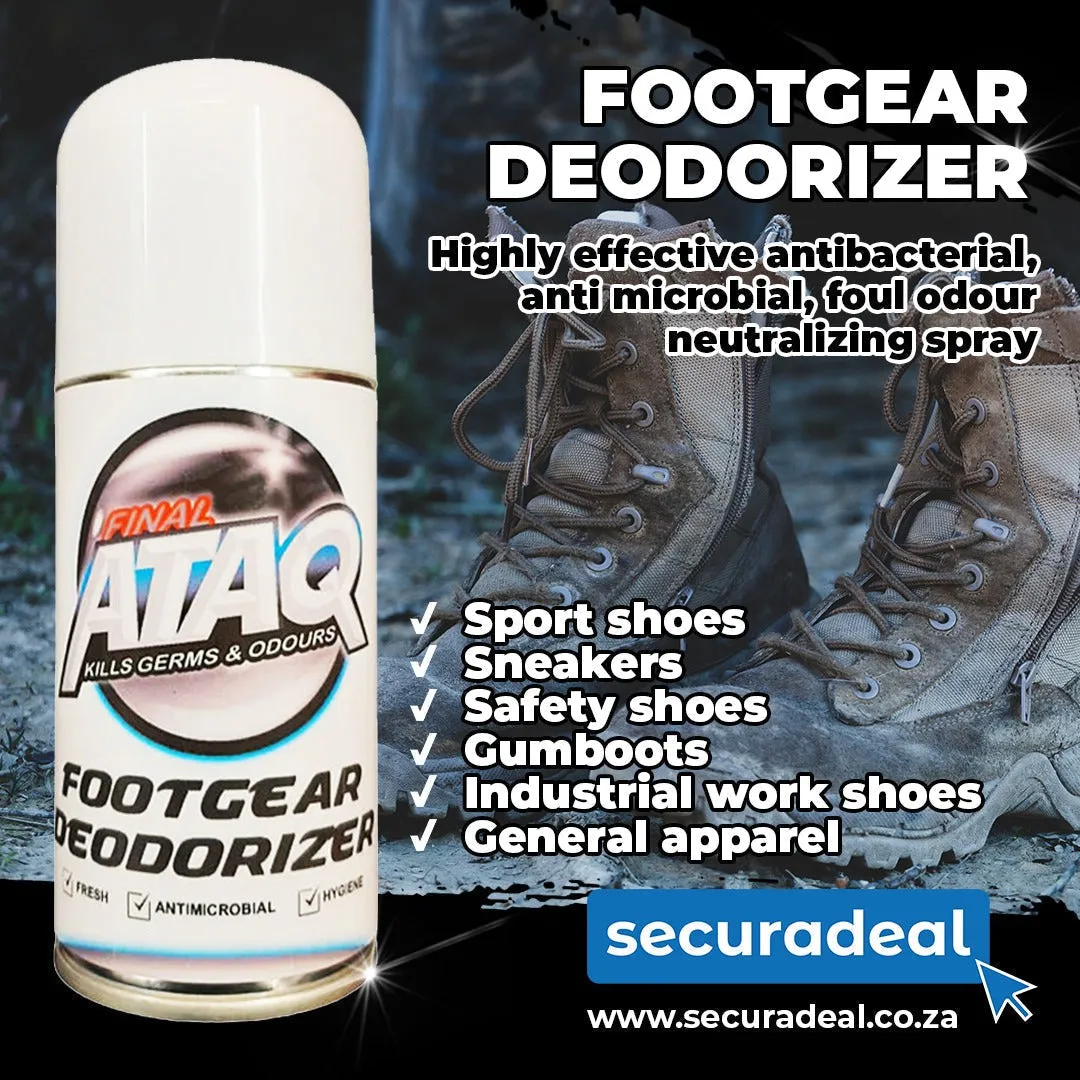 FINAL ATAQ Footgear Deodoriser Shoe Sanitiser Disinfectant Spray 125ml