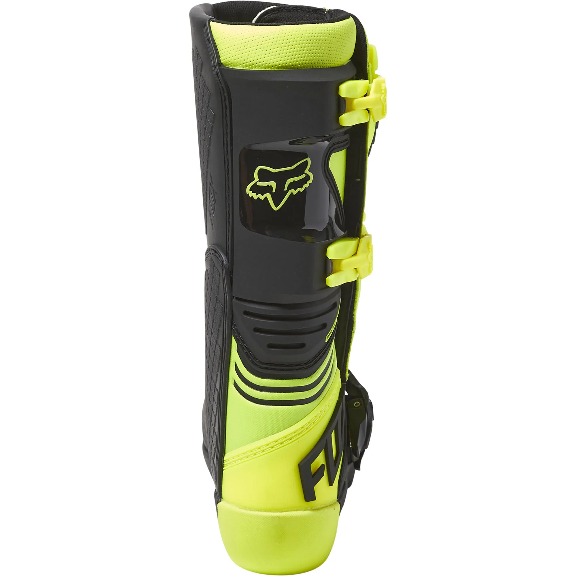 Fox Racing  Youth Flo Yellow Comp Buckle Boots Rubber Grip Outsole Burn Guard