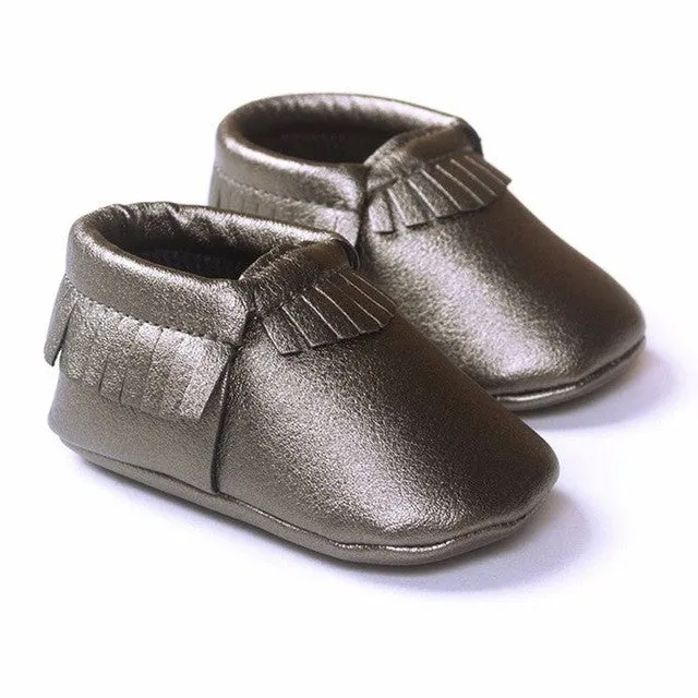 Free Shipping Tassels 26-Color PU Leather Baby Shoes Baby Moccasins Newborn Shoes Soft Infants Crib Shoes Sneakers First Walker