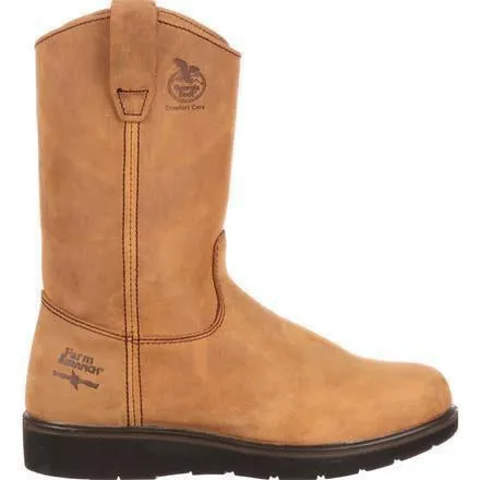 Georgia Men's Farm and Ranch Wellington Wedge Work Boot - Brown - G4432