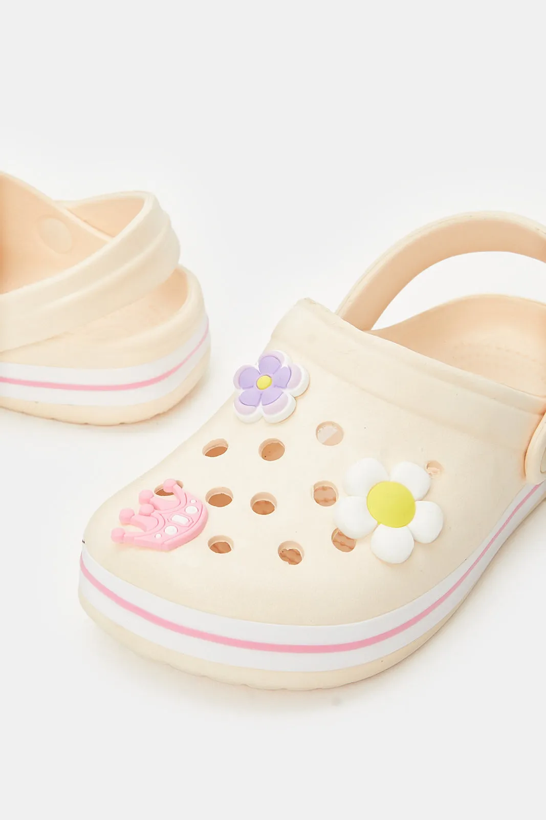 Girls Embossed Pink Clog