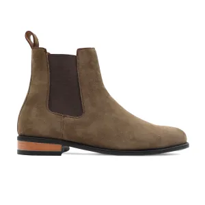 Hanbe - Men's Brown Kid Suede Chelsea Boot