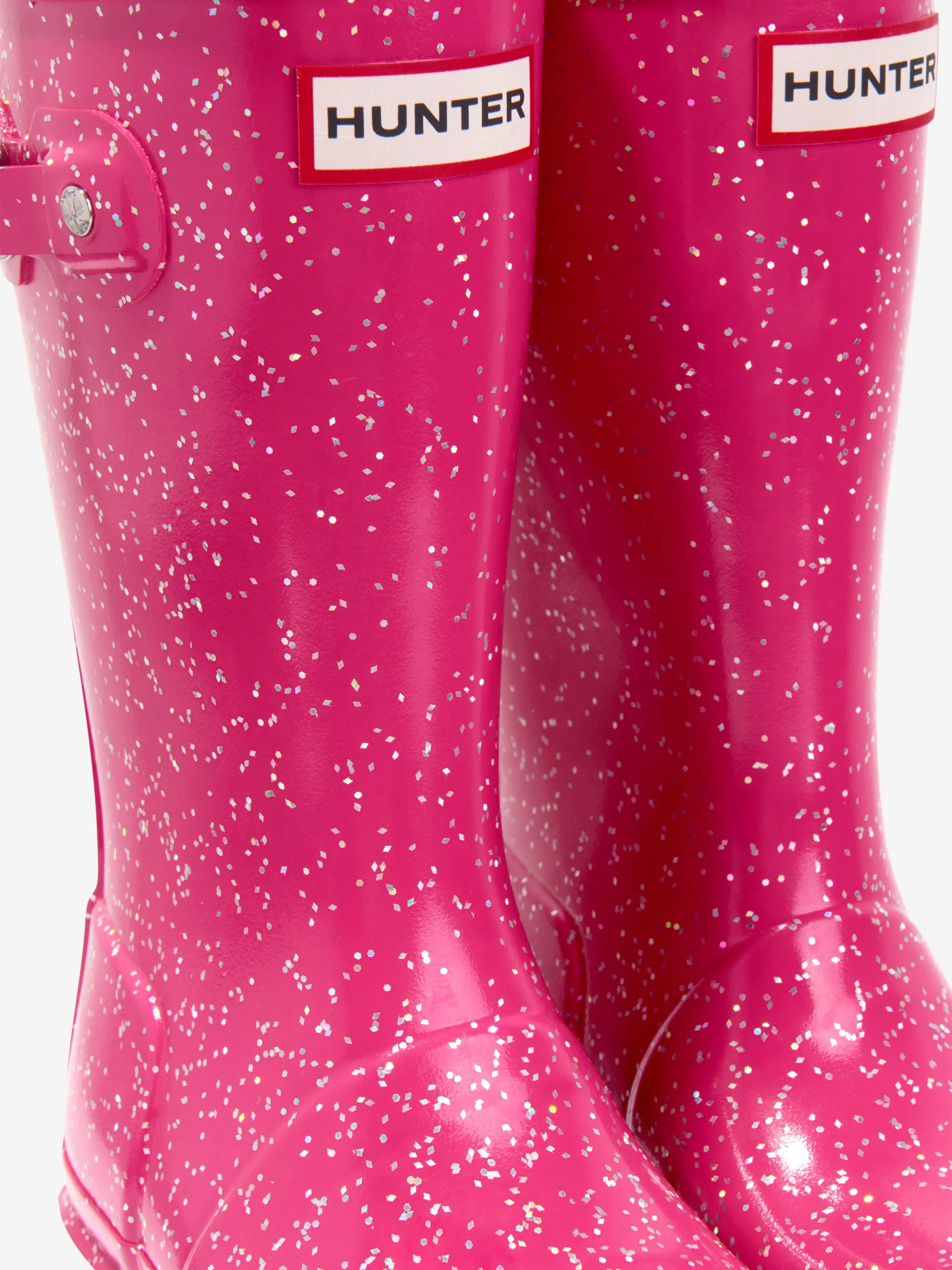 Hunter Girls Original Giant Glitter Wellingon Boots in Red