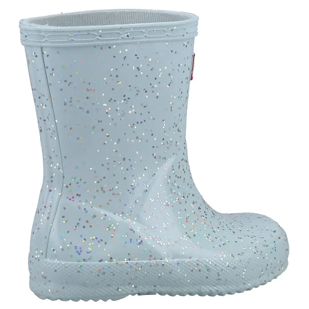 Kids First Classic Giant Glitter Rain Boots - Gentle Blue by Hunter