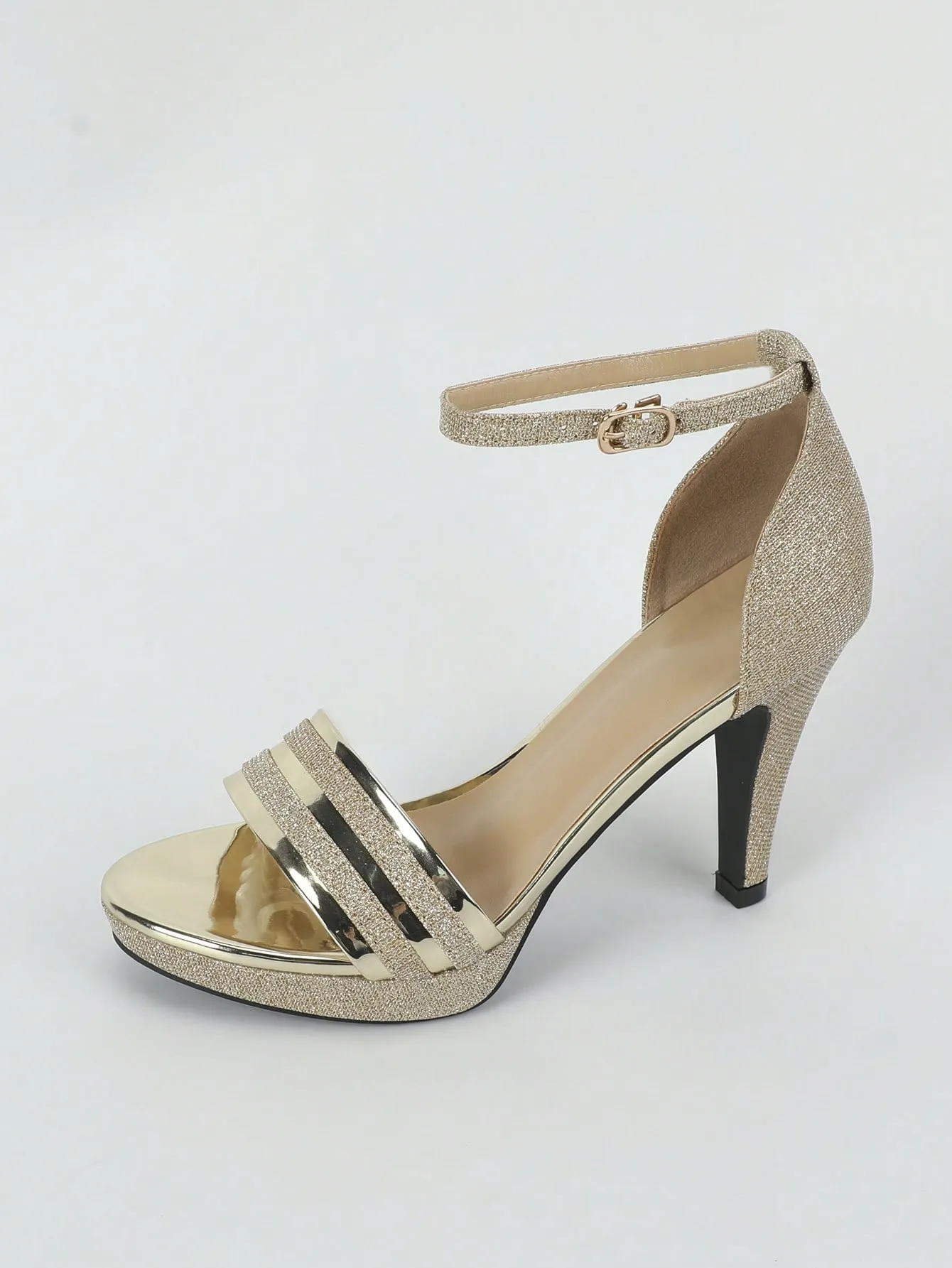 Ladies' Glittering Waterproof Platform High-heeled Shoes