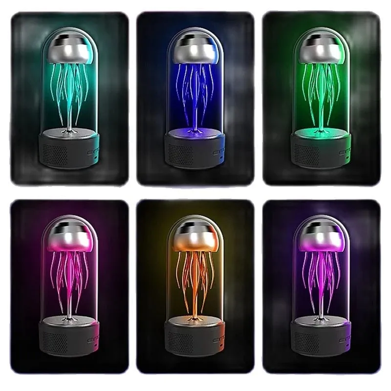 Luminous Colorful Jellyfish Lamp With Clock - Rechargeable