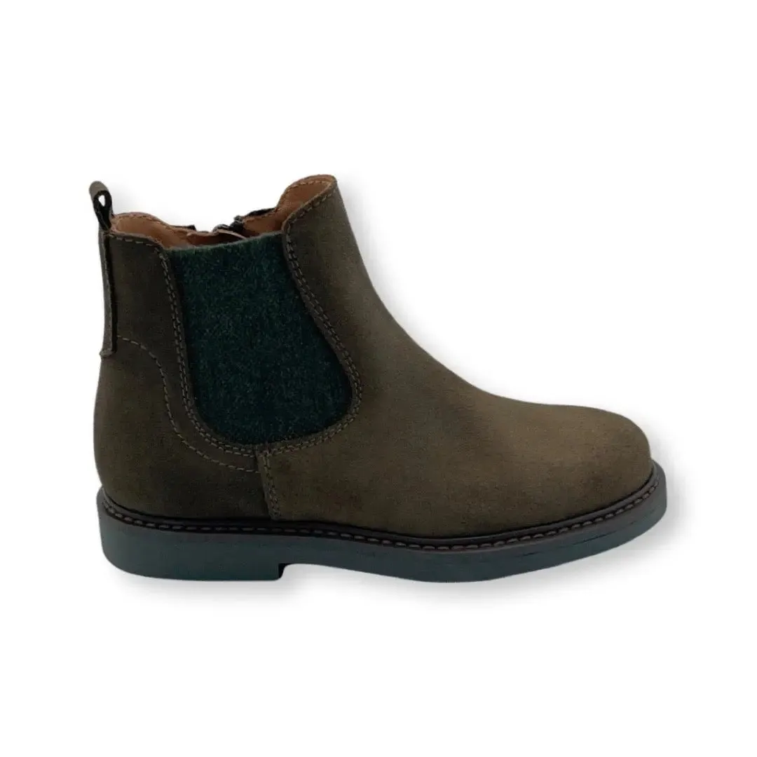 Marco- Olive Suede Boy Chelsea Boots