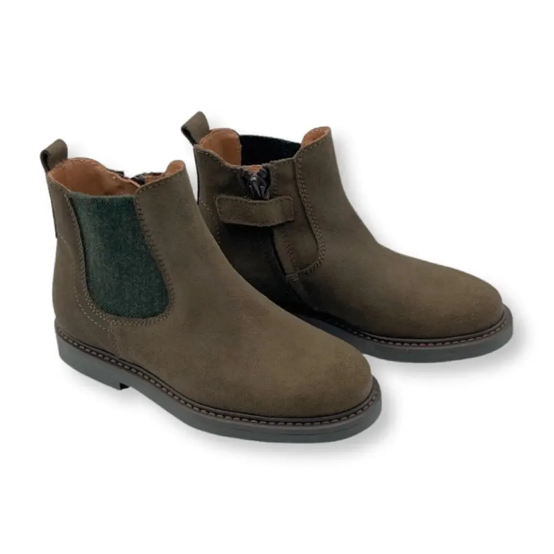 Marco- Olive Suede Boy Chelsea Boots