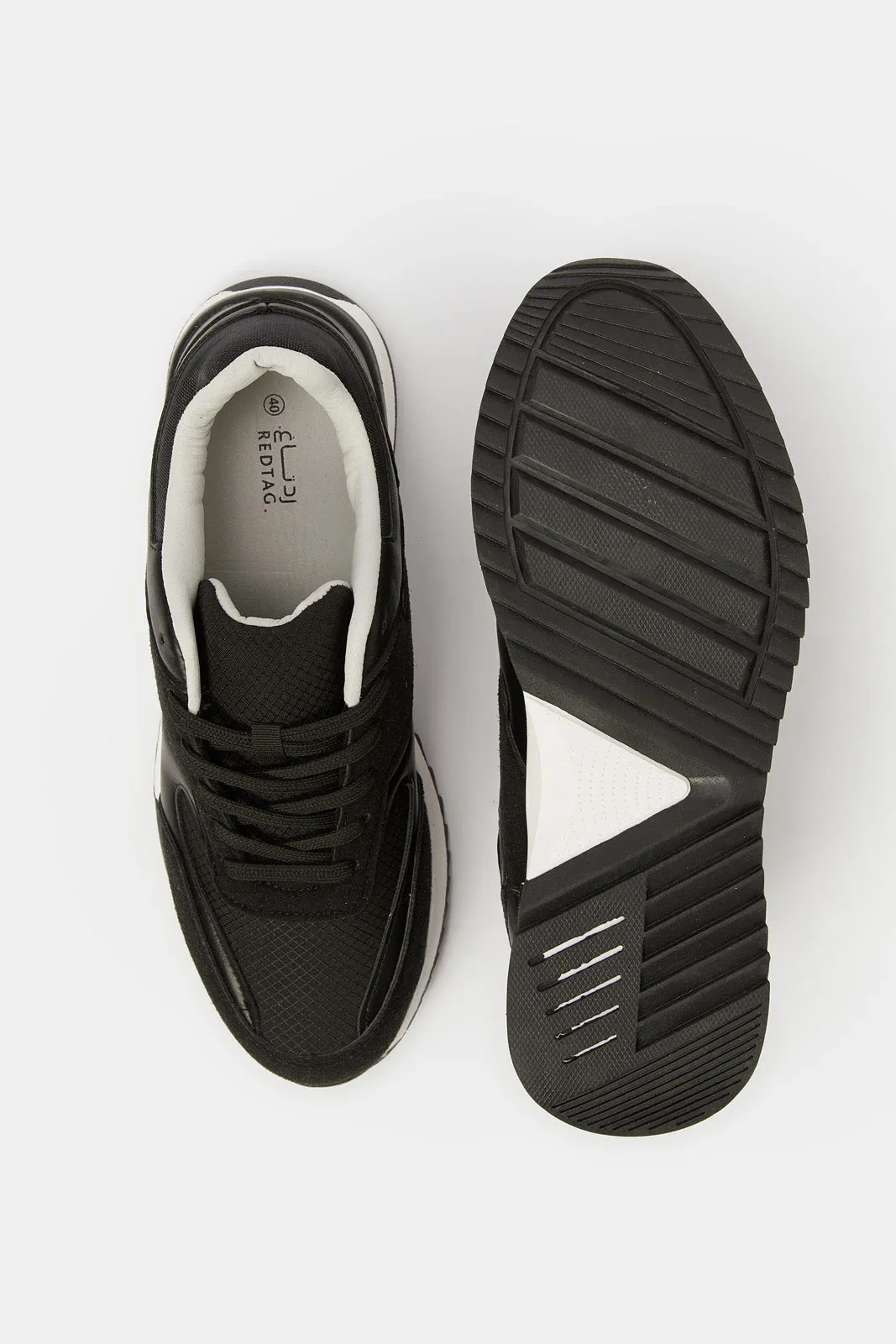 Men Black Material Block Sneaker