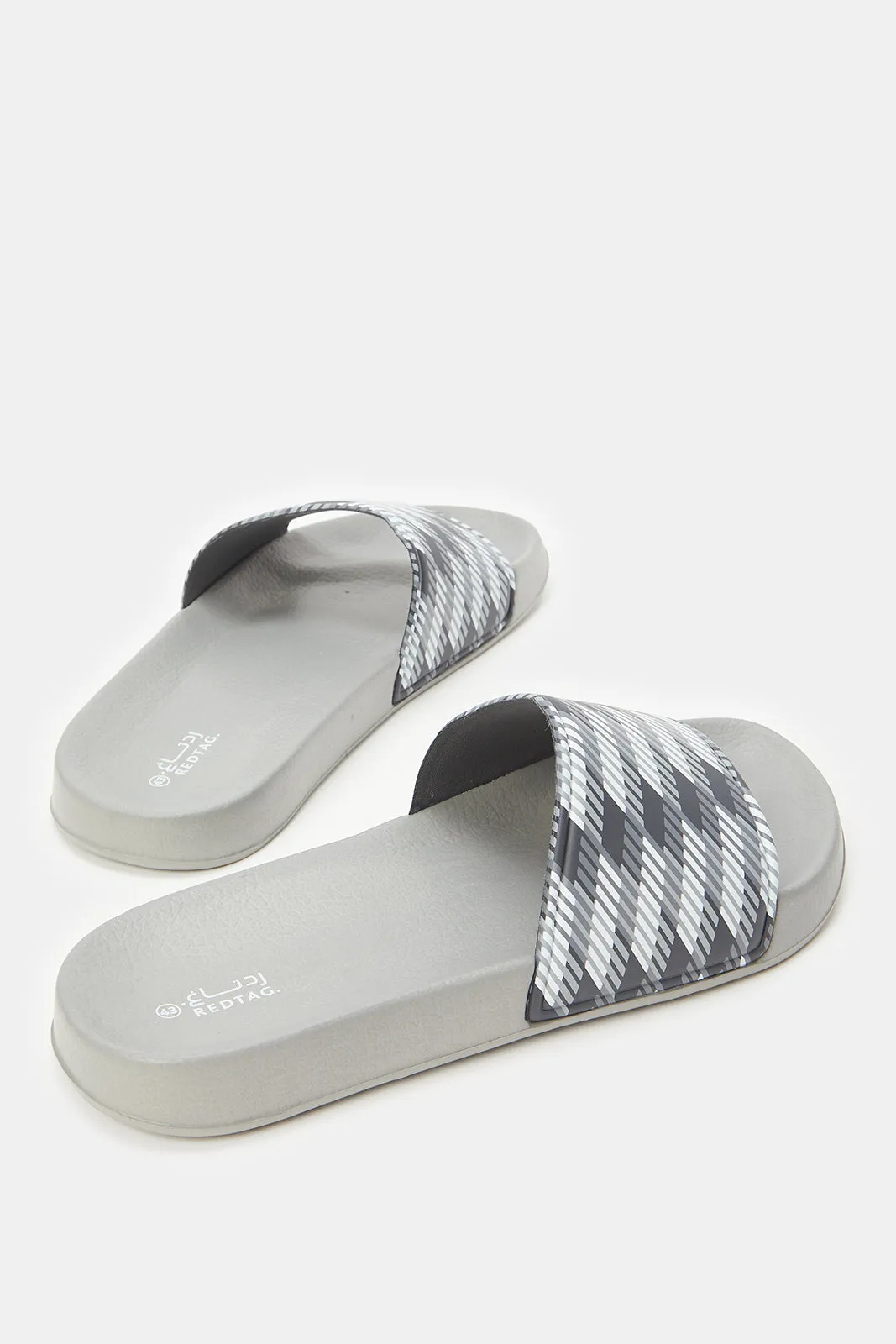 Men Grey Printed Slide