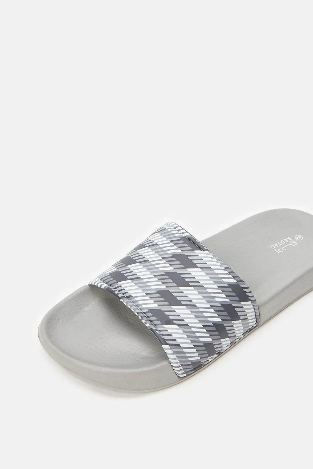 Men Grey Printed Slide