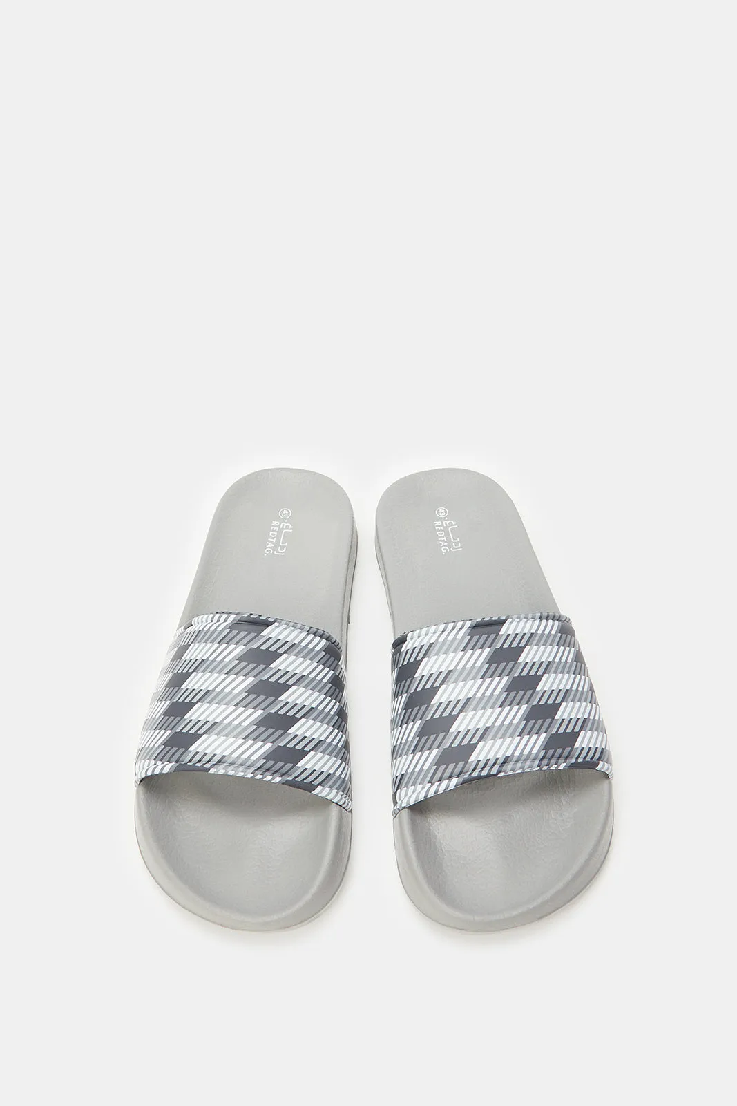 Men Grey Printed Slide