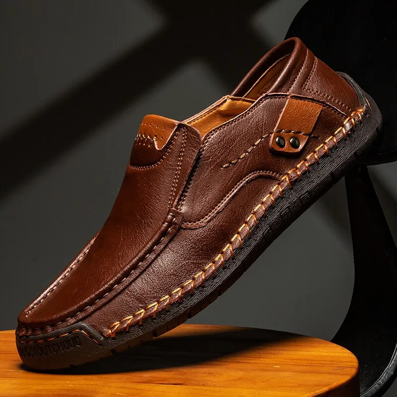 Men's Casual Shoes Fashion Comfortable Men's Shoes High Quality Genuine Leather Men Driving Shoes Handmade Flat Shoes