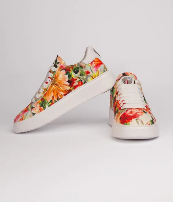 MIA FLORAL PRINT SNEAKER - ORANGE