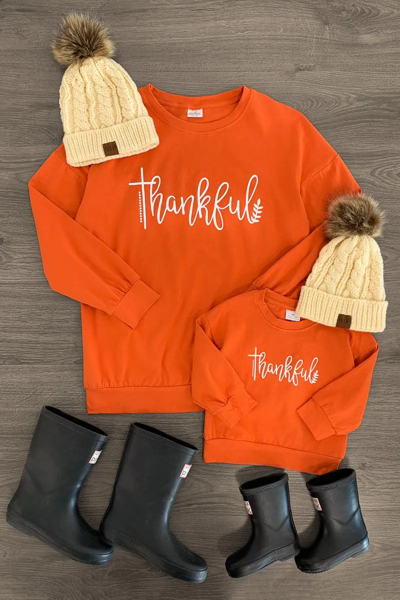 Mom & Me - "Thankful" Orange Top