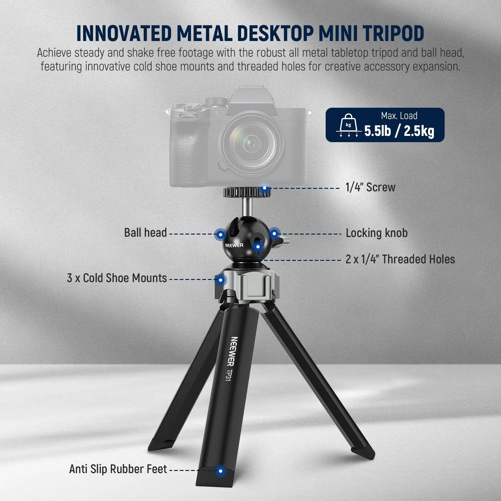 NEEWER TP31 Metal Mini Tripod