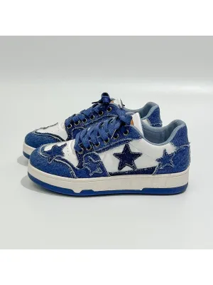 New Artistic Style Star Pattern Canvas Shoes for Women