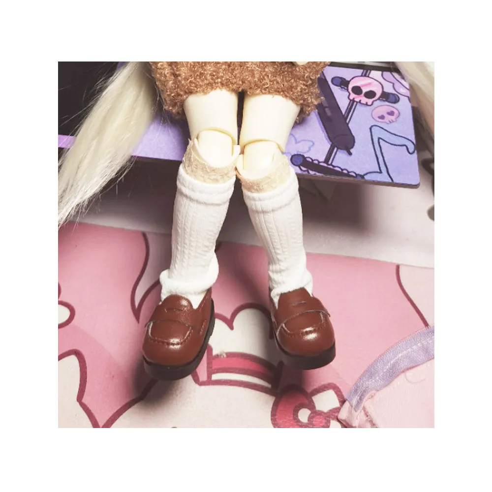 niannyyhouse 15cm 20cm Plush Doll Loafers 1/6BJD Leather Shoes 30cm Ball Jointed Dolls Dress Up