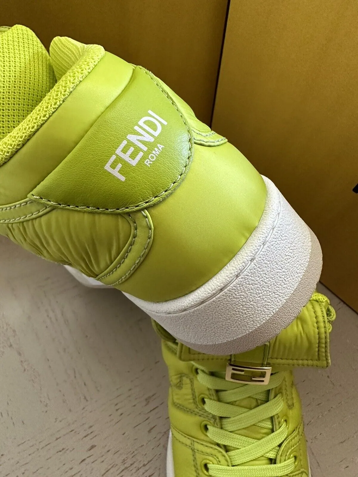 NIB $1150 Fendi Women’s Match High-top Sneakers Green 8 US/38 Eu