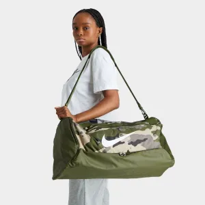 Nike Brasilia Camo Training Duffel Bag Khaki / Rough Green - White