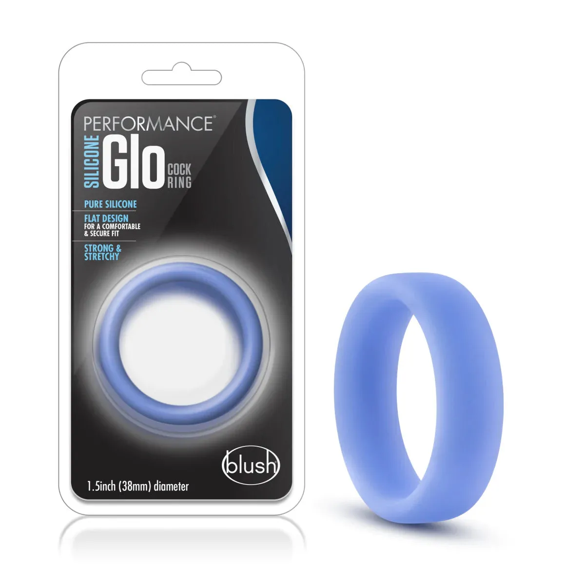 Performance Glo: Glow In The Dark Blue Penis Ring