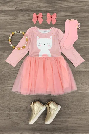 Pink Kitten Tutu Dress