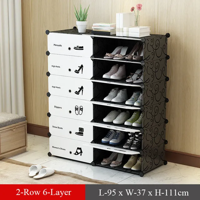 Plastic Modular Shoe Cabinet Shoes Rack Hallway Bedroom Shoe Rack Organizer Holder Assemble Footwear Shoes Shelf DIY Storage