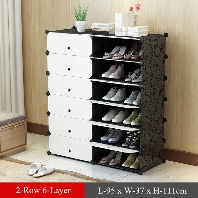 Plastic Modular Shoe Cabinet Shoes Rack Hallway Bedroom Shoe Rack Organizer Holder Assemble Footwear Shoes Shelf DIY Storage