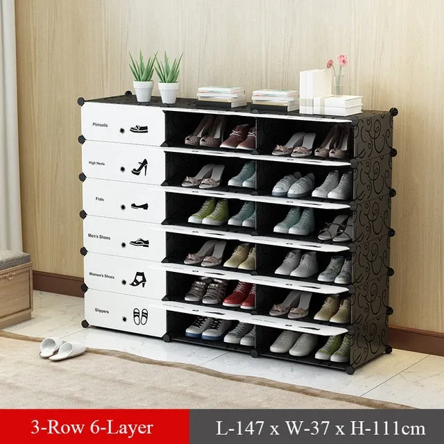 Plastic Modular Shoe Cabinet Shoes Rack Hallway Bedroom Shoe Rack Organizer Holder Assemble Footwear Shoes Shelf DIY Storage