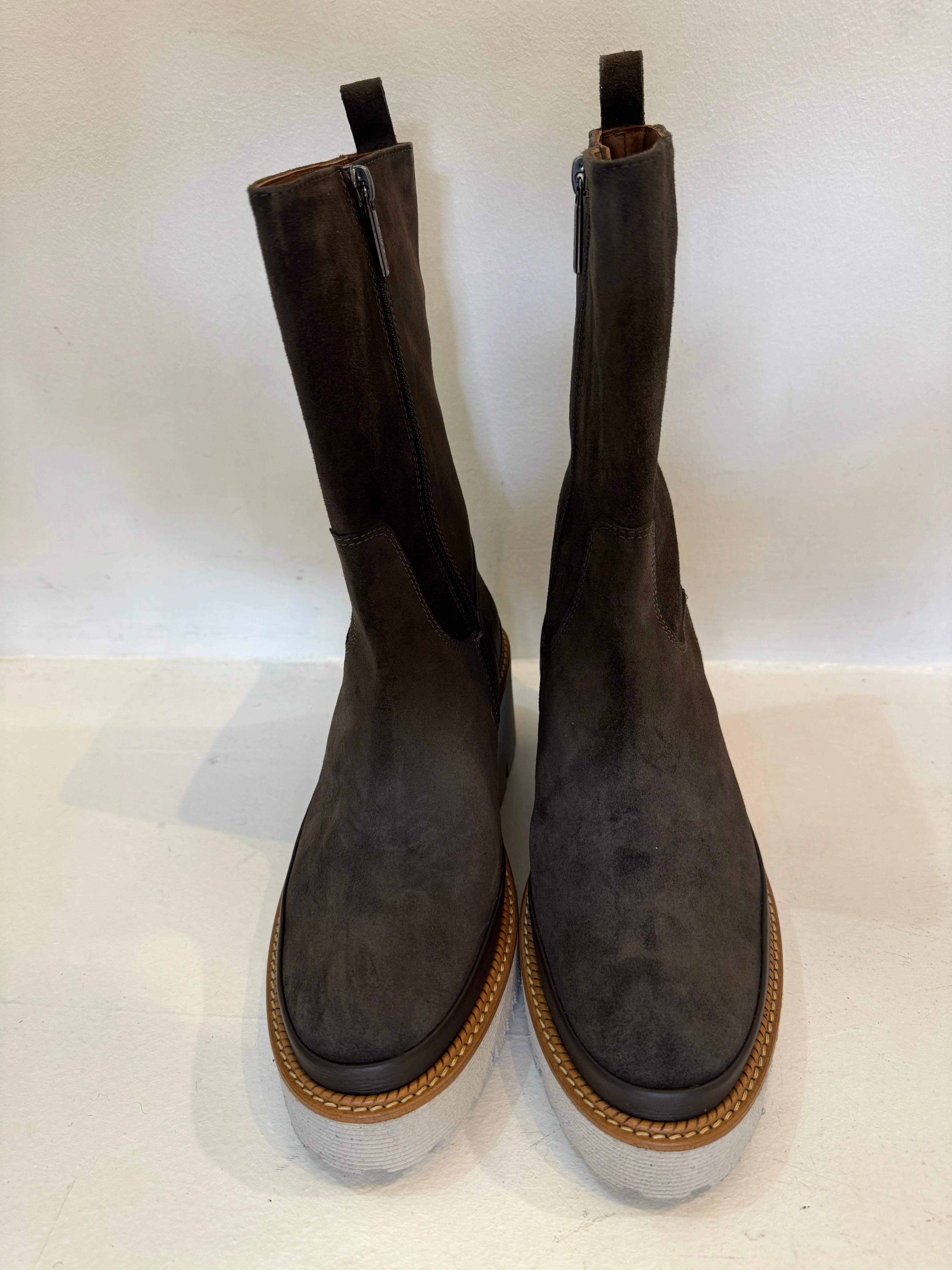 Pons Quintana Coffee Suede Carmen Boot