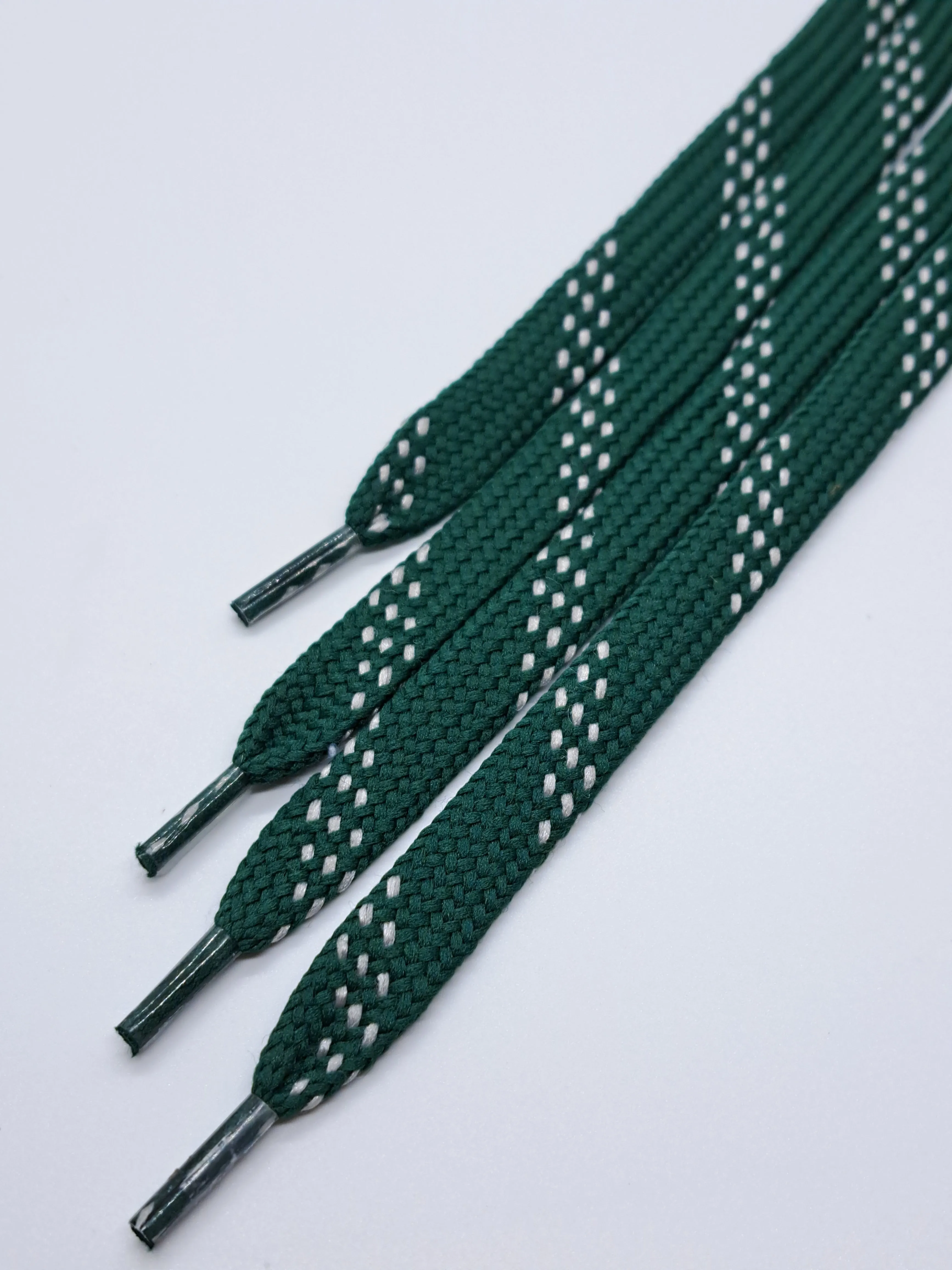 Premium Sport Laces - Forest Green with Silver Accents