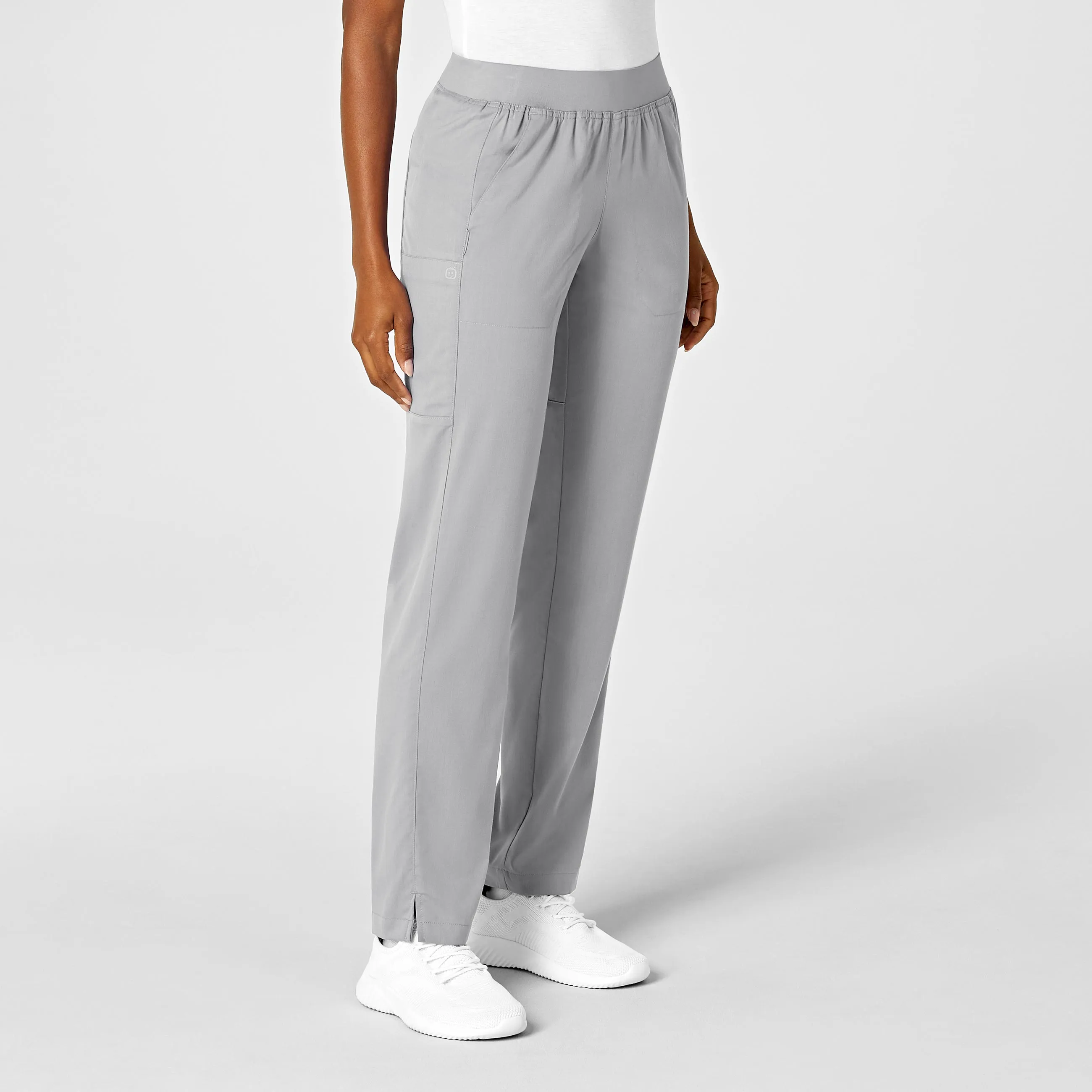 PRO Women's Knit Waist Cargo Scrub Pant - Grey