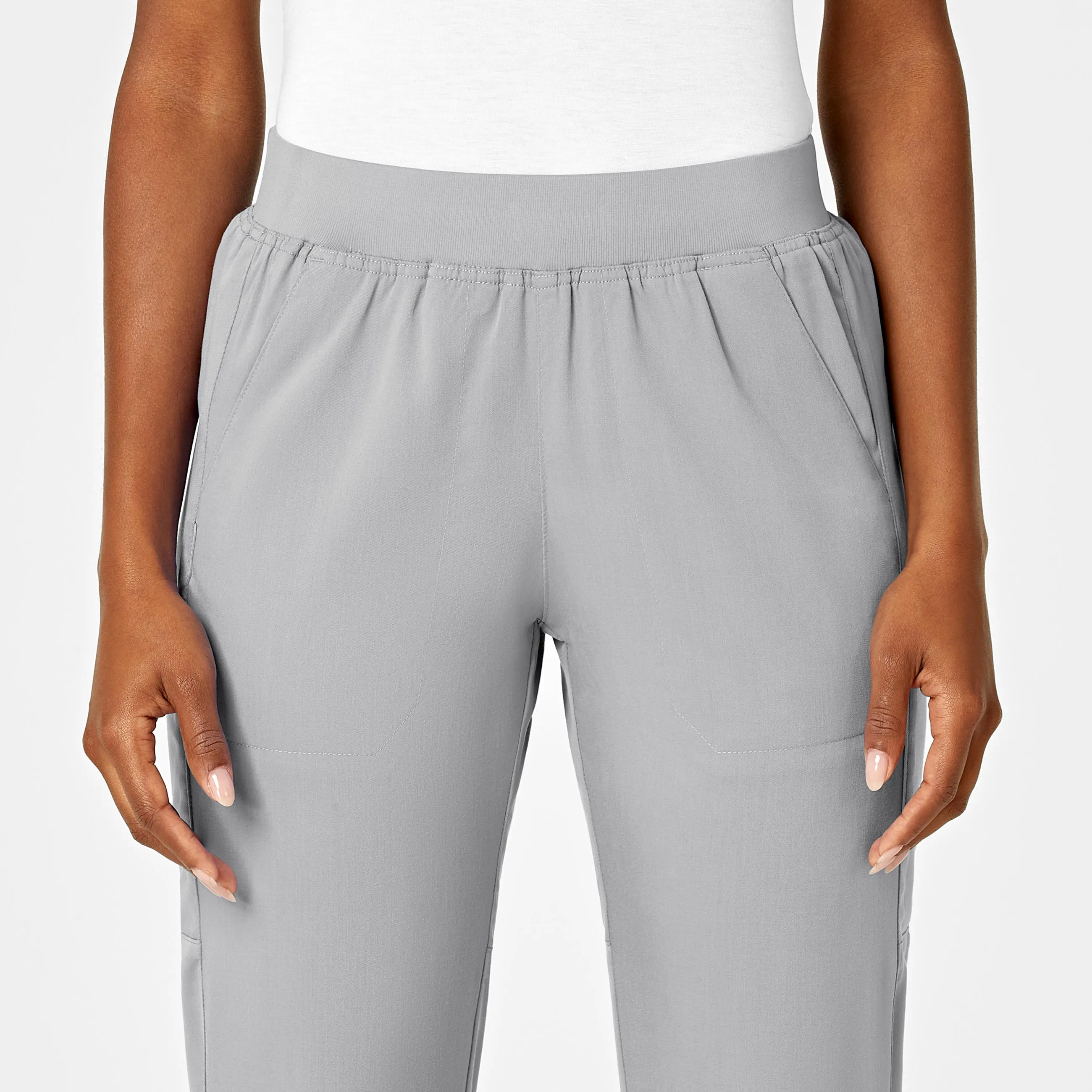 PRO Women's Knit Waist Cargo Scrub Pant - Grey