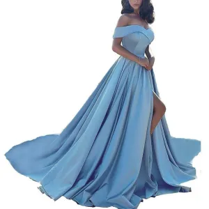 Prom Dresses Long Ball Gowns Off Shoulder Split Formal Wedding Dress for Women