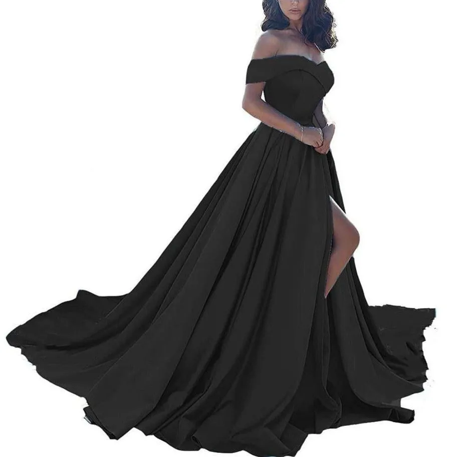 Prom Dresses Long Ball Gowns Off Shoulder Split Formal Wedding Dress for Women