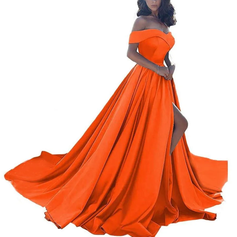 Prom Dresses Long Ball Gowns Off Shoulder Split Formal Wedding Dress for Women