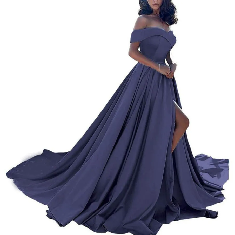 Prom Dresses Long Ball Gowns Off Shoulder Split Formal Wedding Dress for Women