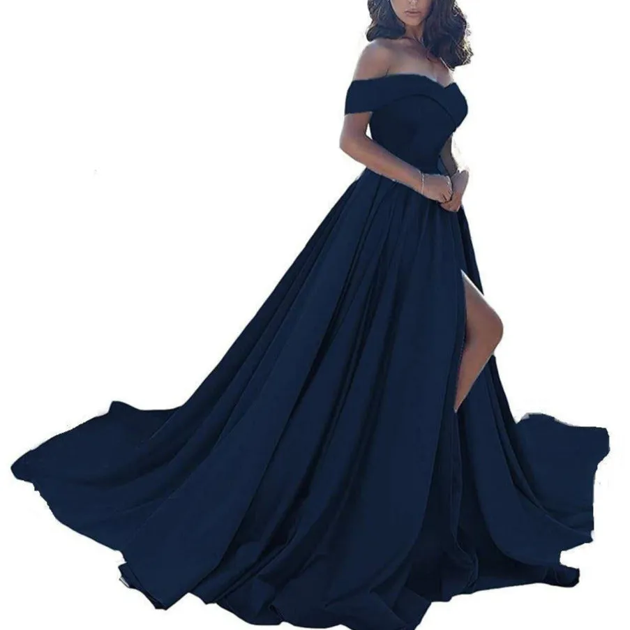 Prom Dresses Long Ball Gowns Off Shoulder Split Formal Wedding Dress for Women