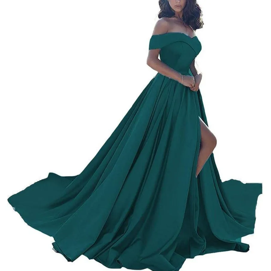 Prom Dresses Long Ball Gowns Off Shoulder Split Formal Wedding Dress for Women