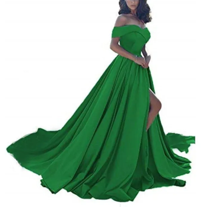 Prom Dresses Long Ball Gowns Off Shoulder Split Formal Wedding Dress for Women