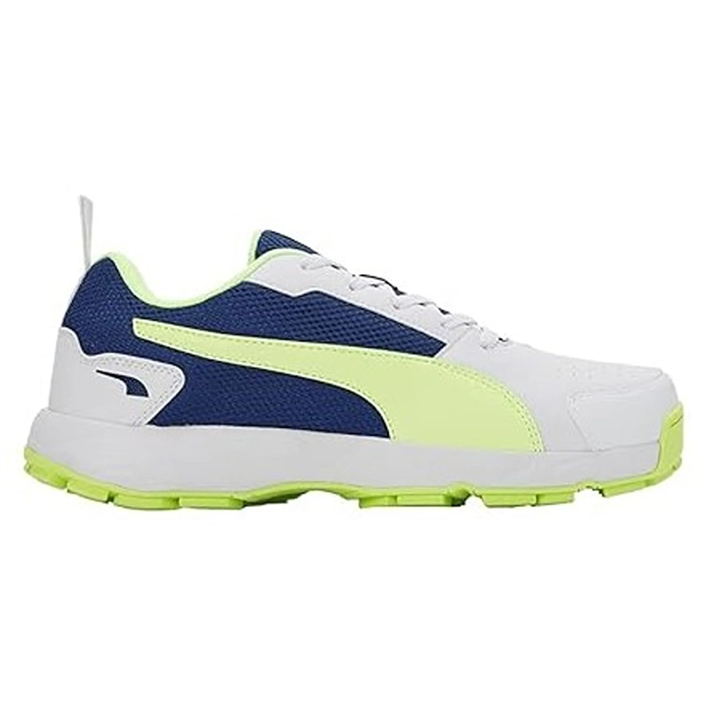 Puma Mens Cricket Highrun Cricket Shoe White-Blazing/Blue-Fast/Yellow - 10780603