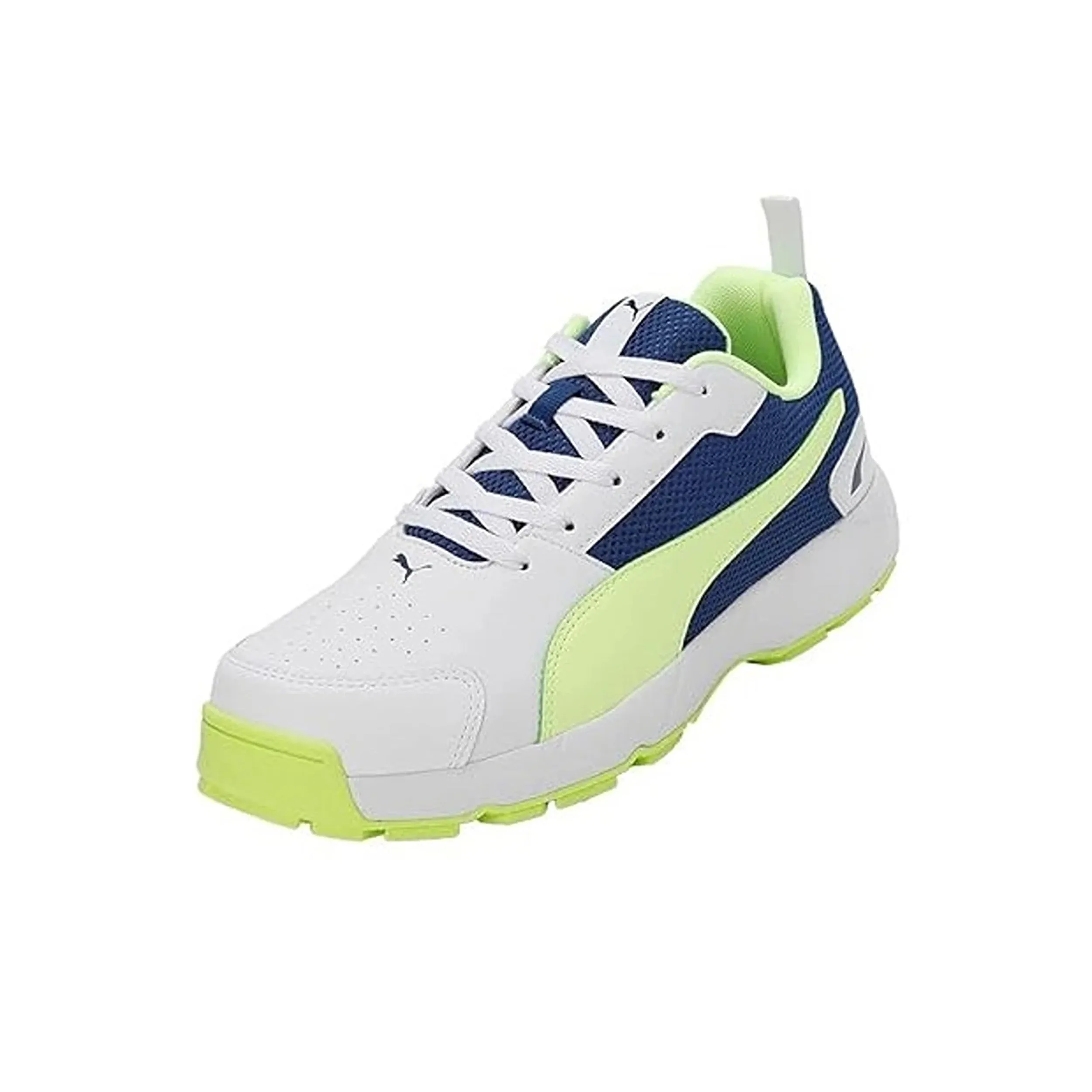 Puma Mens Cricket Highrun Cricket Shoe White-Blazing/Blue-Fast/Yellow - 10780603