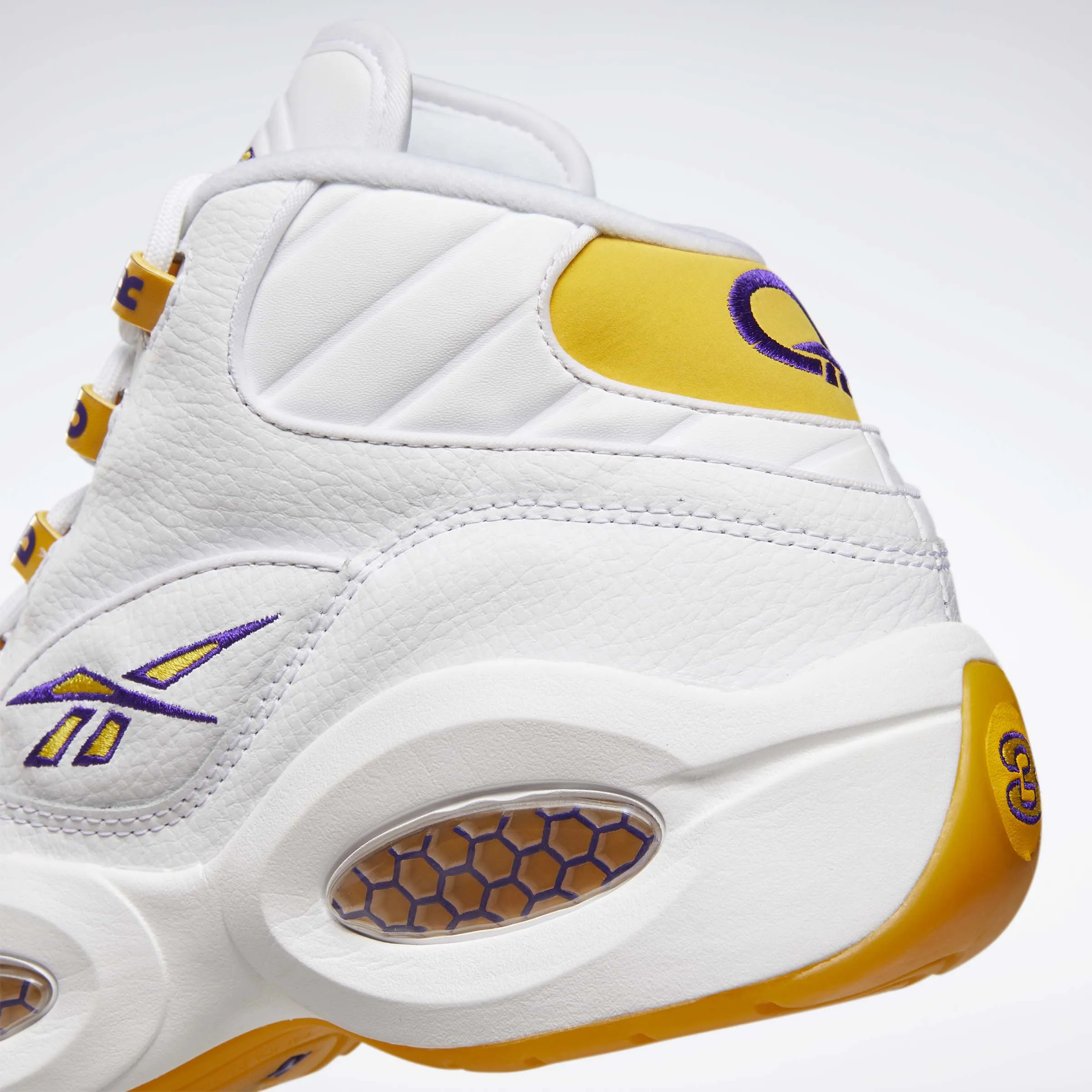 Question Mid Basketball Shoes Wht/Yellow Thread/Ultra Violet